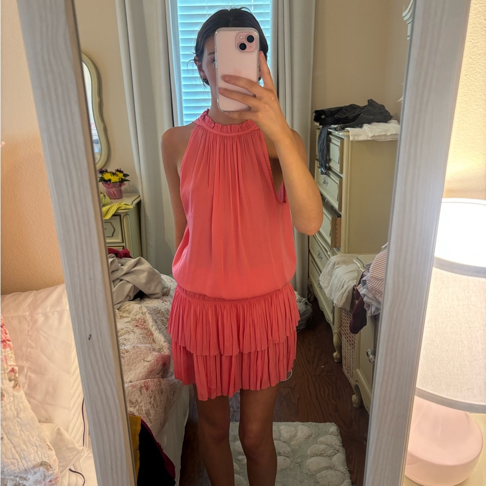 Elegant Pink Halter Dress